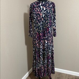 Multicolor 3/4 sleeve Maxi Dress